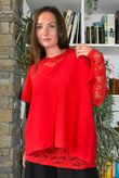 Conrad Cap Sleeve Tank Rouge